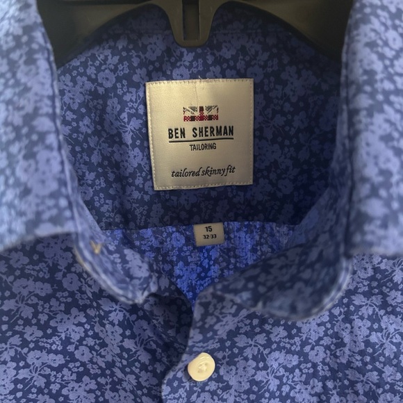 Ben Sherman Blue Floral‎ Men's Shirt - Picture 1 of 3